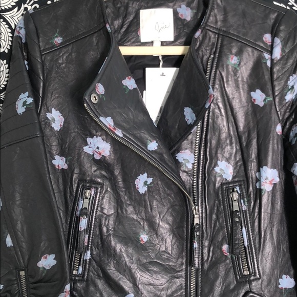 Joie Jackets & Blazers - JOIE BUTTERY LEATHER FLOWERED WORK OF ART JACKET